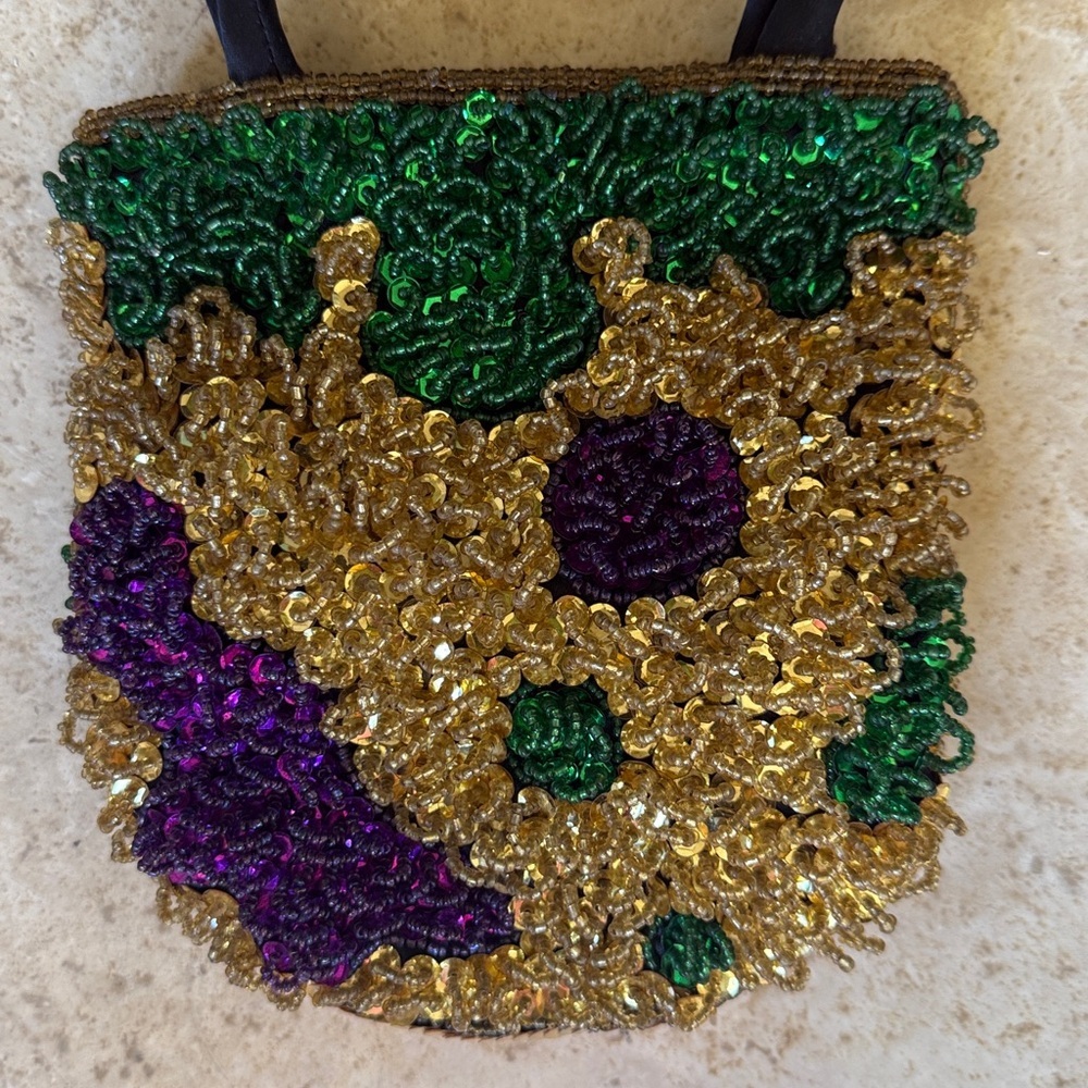 MARDI GRAS ladies beaded vintage small bag very good condition - Picture 4 of 12